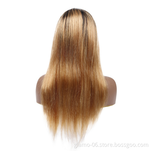 13x4 Pre Plucked Straight Brown And Blonde Highlight Human Hair Wig,Blonde Highlighted Wigs,Brown Blonde Highlight Human Hair